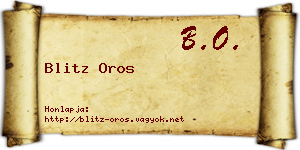 Blitz Oros névjegykártya